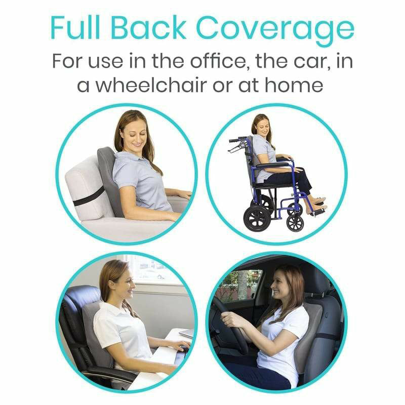 Lumbar Pillow Roll - Lower Back Support for Chair + Car - Vive Health