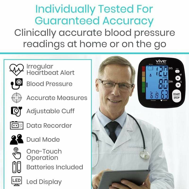 Vive Health Blood Pressure Monitor Bundle Silver