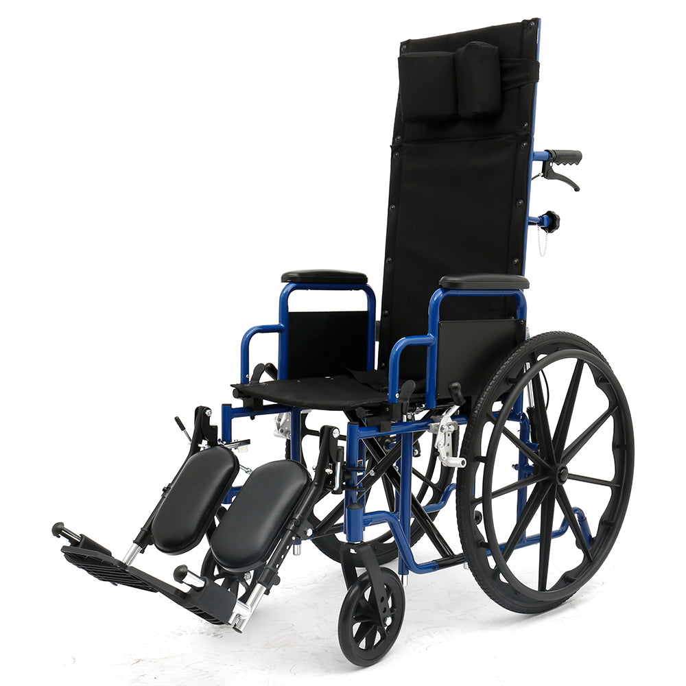 Drive Medical Viper Plus Lightweight Reclining Wheelchair w Leg rest and  Flip Back Desk Arms 14 Seat Black