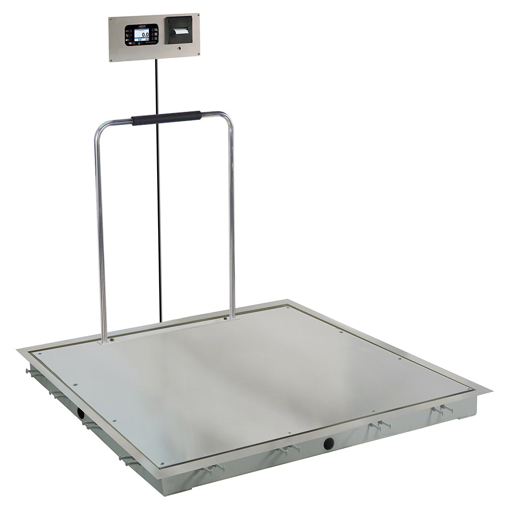 Detecto Solace Stainless Steel Dialysis Scale with Printer and Hand Rail - 48" x 48"