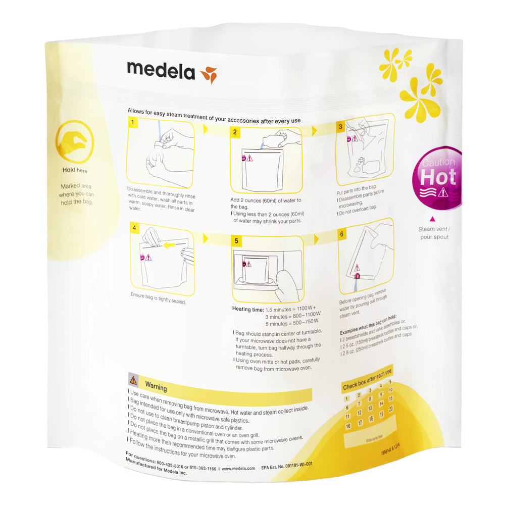 Medela Quick Clean Micro Steam Bags, 5 Count