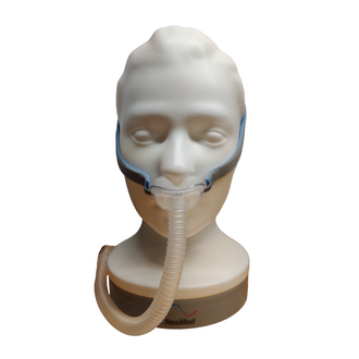 Front view of the ResMed AirFit P10 Nasal Pillow Mask on a mannequin 