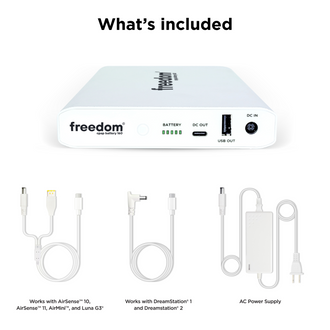 what's included with the cpaphero freedom 160 portable cpap battery