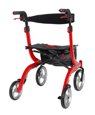 Nitro Euro Style Rollator Rolling Walker, Red