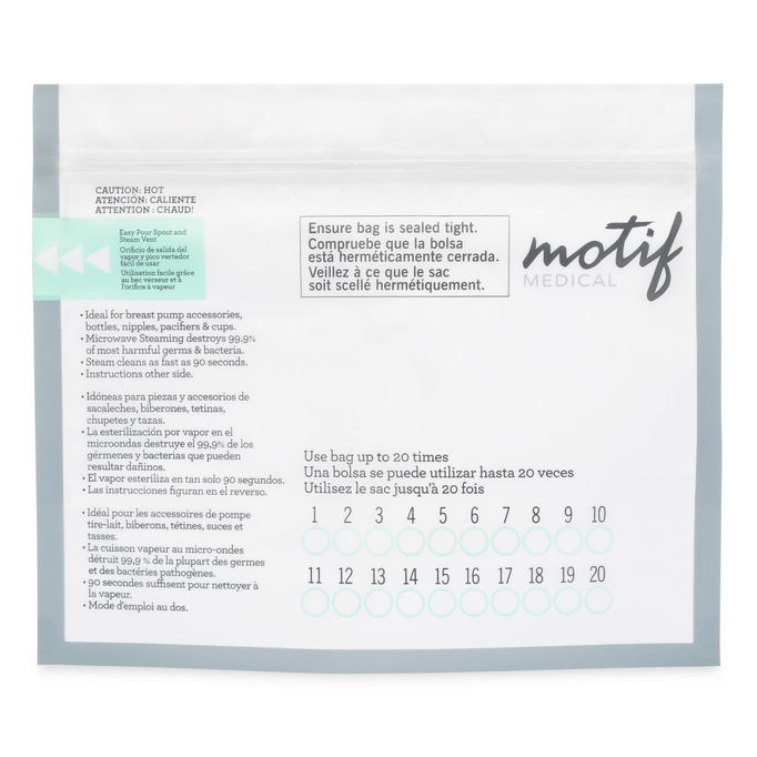 Feature product - Motif Micro Steam Sterilizer Bag, Pack of 7