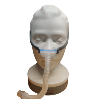 Front view of the resmed airfit n30 nasal cpap mask on a mannequin