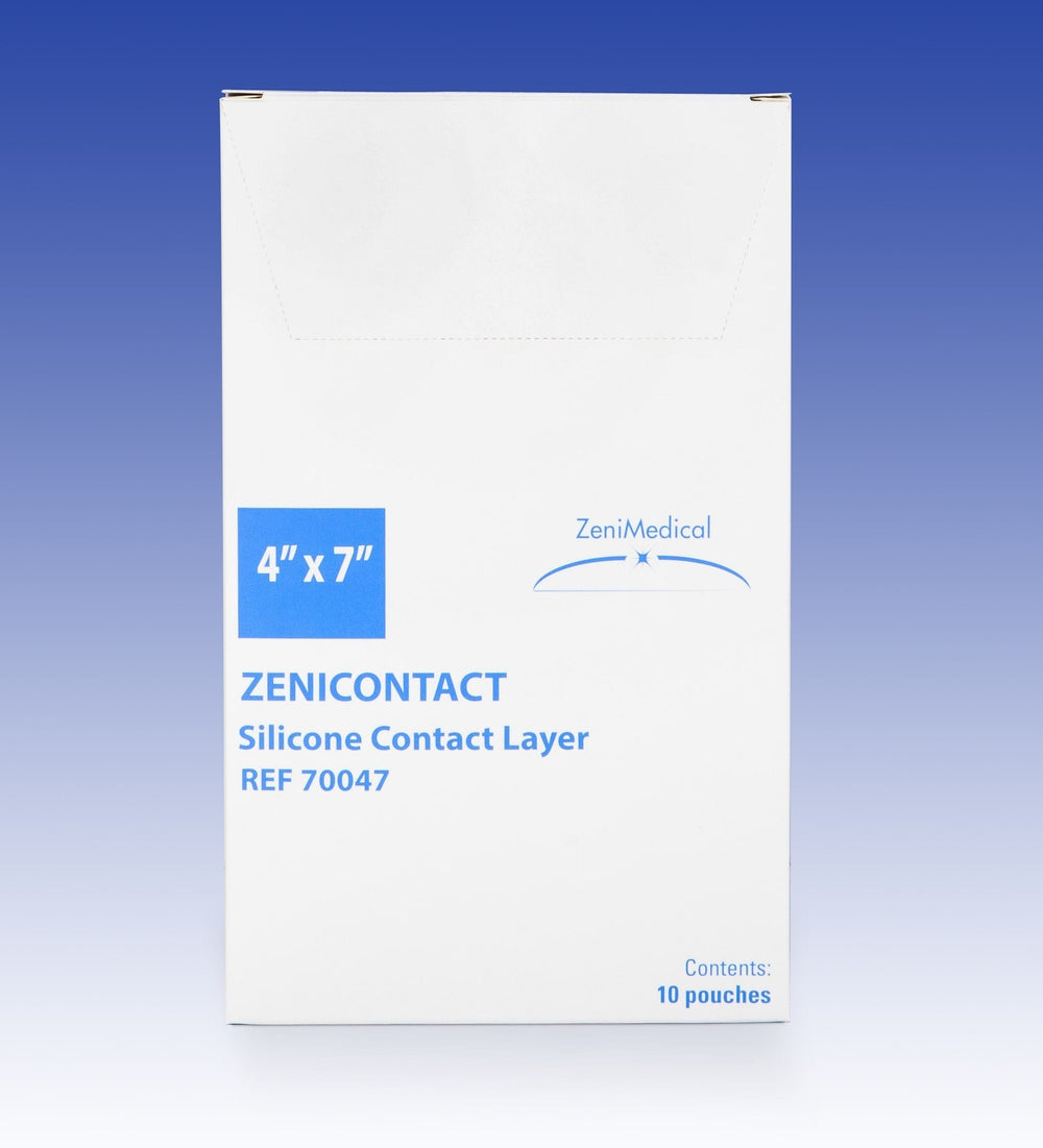 ZeniCONTACT Silicone non-adherent contact layer, 4" x 7" - Pack of 10