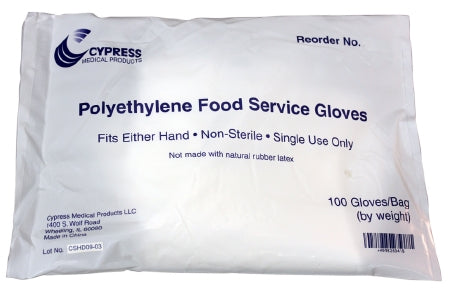 Polyethylene Food Service Gloves Non-Sterile - 100 Count Large