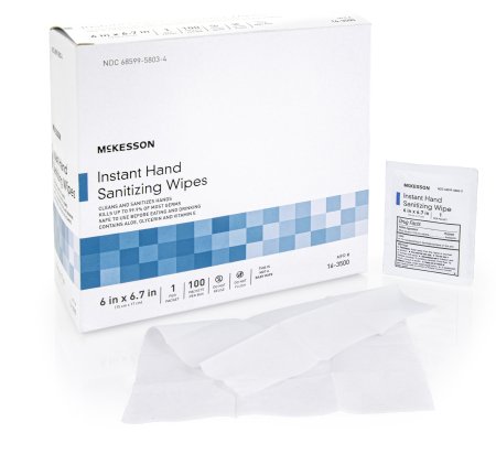 McKesson Hand Sanitizing Wipes Ethyl Alcohol, 100 Count