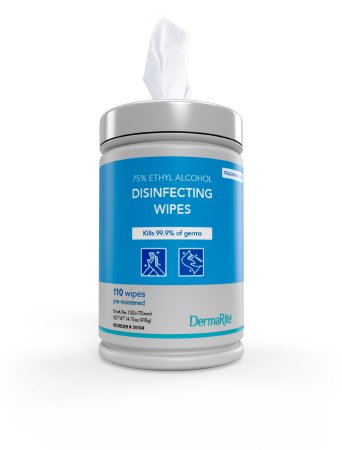 DermaRite Ethyl Alcohol Hand Sanitizing Wipes - 110 Count