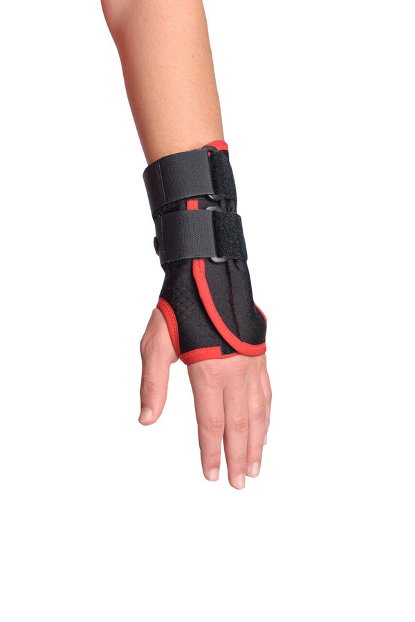 MAXAR Airprene (Breathable Neoprene) Wrist Splint - Black w/Red Trim