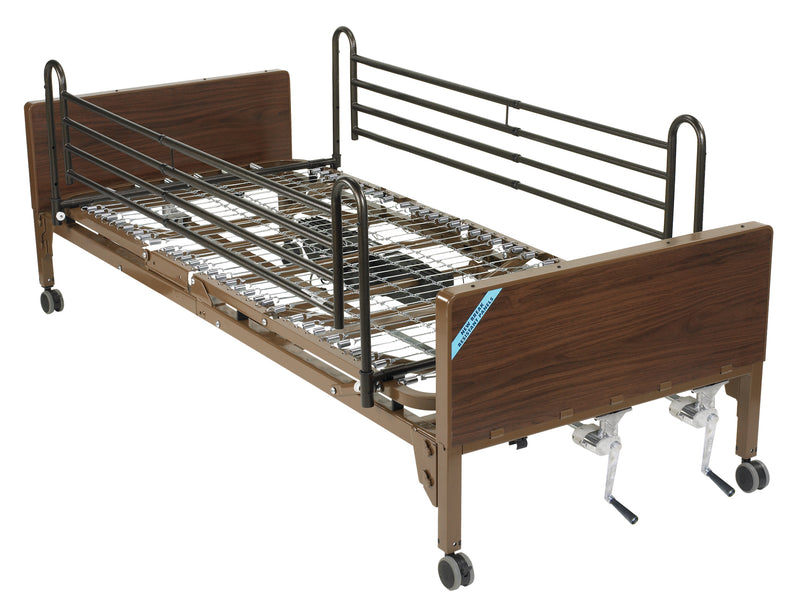 Multi Height Manual Hospital Bed with Full Rails