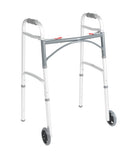 Drive Medical - Deluxe Two Button Folding Walker with 5" Wheels