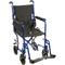 Drive Medical Lightweight Transport Wheelchair, 19" Seat, Blue