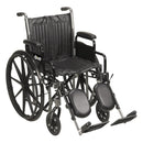Drive Medical Silver Sport 2 Wheelchair, Detachable Full Arms, Swing Away Footrests, 18" Seat