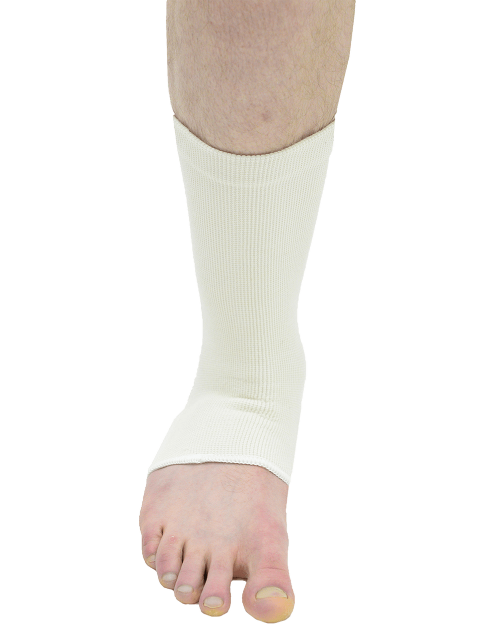 MAXAR Wool/Elastic Ankle Brace (Two-Way Stretch, 56% Wool) - White