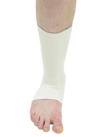 MAXAR Wool/Elastic Ankle Brace (Two-Way Stretch, 56% Wool) - White
