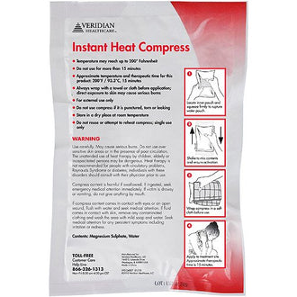 Veridian Healthcare Instant Heat Compress, 6-Inch x 9-Inch