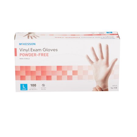 McKesson Vinyl Exam Gloves Powder-Free - Large