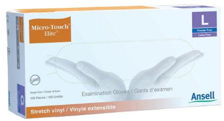 Ansell Micro-Touch Elite Exam Gloves - Large 100 Count
