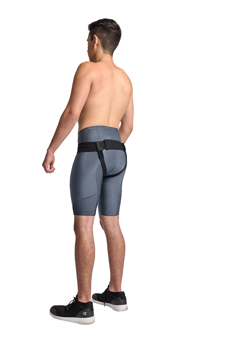 MAXAR Deluxe Hernia Support - Double Sided with Removable Inserts - Black w/Red Trim
