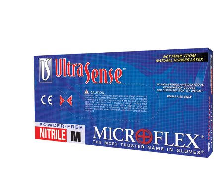 MicroFlex UltraSense Powder-Free Nitrile Gloves - 100 Count