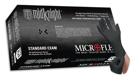MidKnight MicroFlex Powder-Free Nitrile Gloves - Large 100 Count