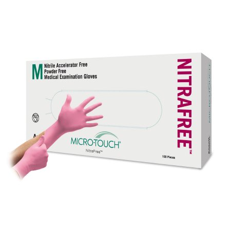 NitraFree Micro-Touch Powder Free Medical Exam Gloves - Medium 100 Count