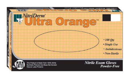 NitriDerm Ultra Orange Nitrile Exam Gloves - 100 Count