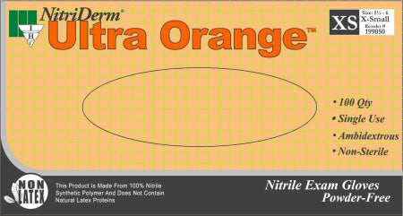 NitriDerm Ultra Orange Nitrile Exam Gloves - X-Small