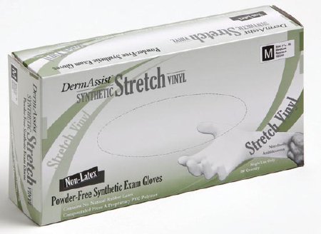 DermAssist Synthetic Powder-Free Stretch Exam Gloves - 50 Count Medium
