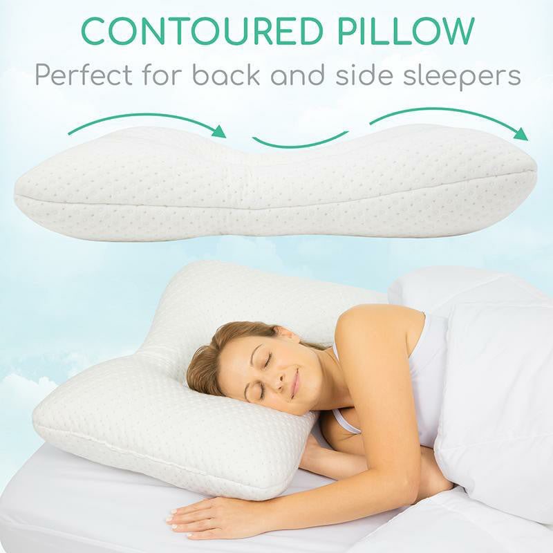 Contoured Memory Foam Knee Pillow for Side Sleepers by Vive Health