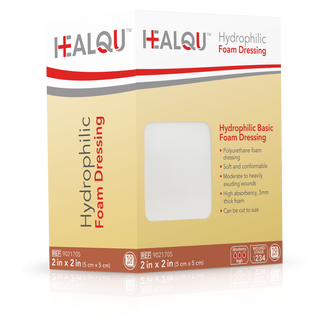 HealQu Hydrophilic Foam Dressing - Box of 10