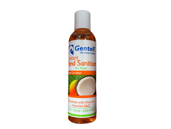 Gentell Instant Hand Sanitizer with Aloe, Mango Coconut Scent, 4 oz