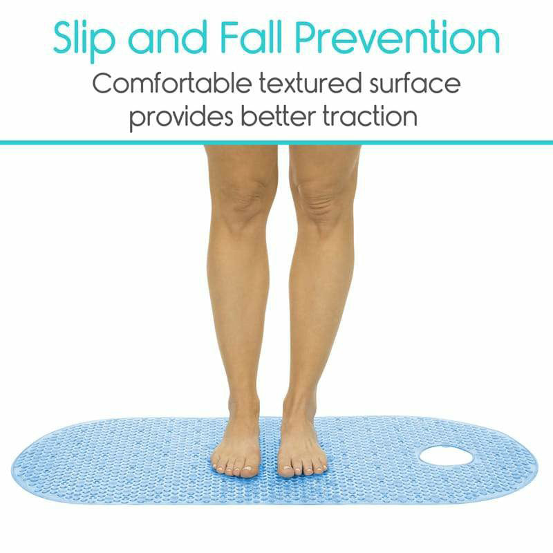 Extra Long Non-Slip Bath Mat - Shower and Tub Safety - Vive Health