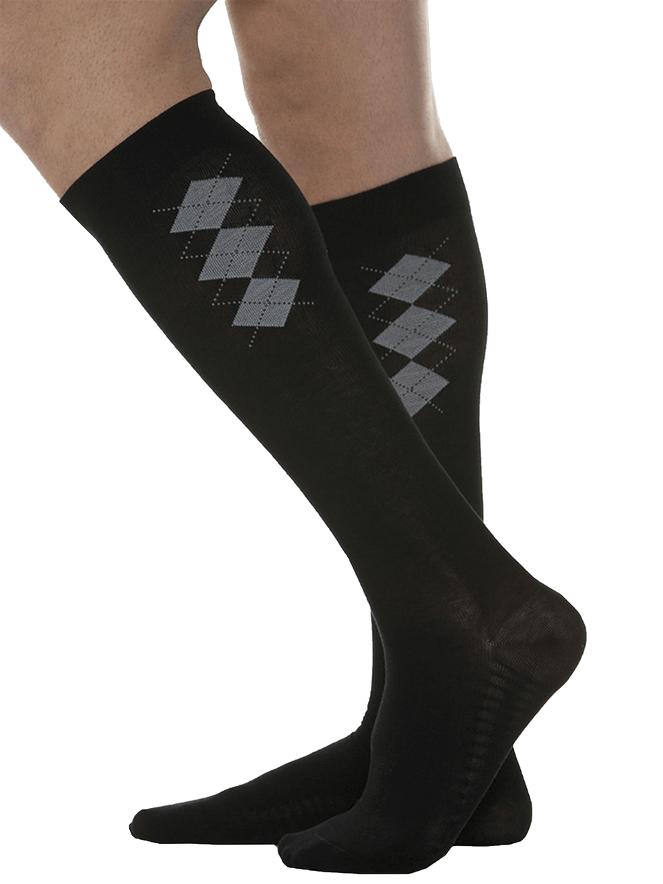 MAXAR Mens Fashion Cotton Compression Support Socks- Black