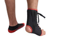 MAXAR Canvas Ankle Brace (with laces) - Black & White w/Red Trim