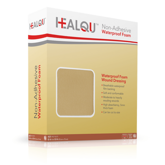 HealQu Non-Adhesive Waterproof Foam Dressing - Box of 10