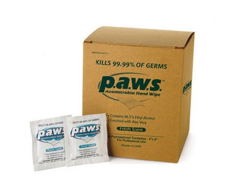 P.A.W.S Antimicrobial Hand Wipe Ethyl Alcohol - 100 Count
