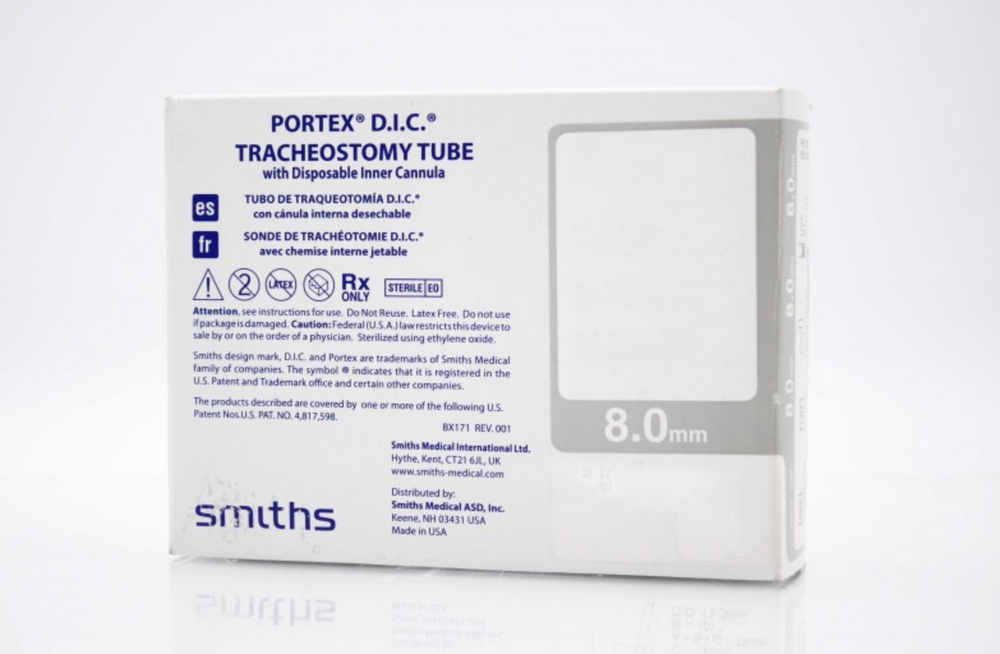 Smiths Portex D.I.C Tracheostomy Tube, Uncuffed - 8mm