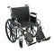 Chrome Sport Wheelchair, Detachable Desk Arms, Elevating Leg Rests, 16" Seat