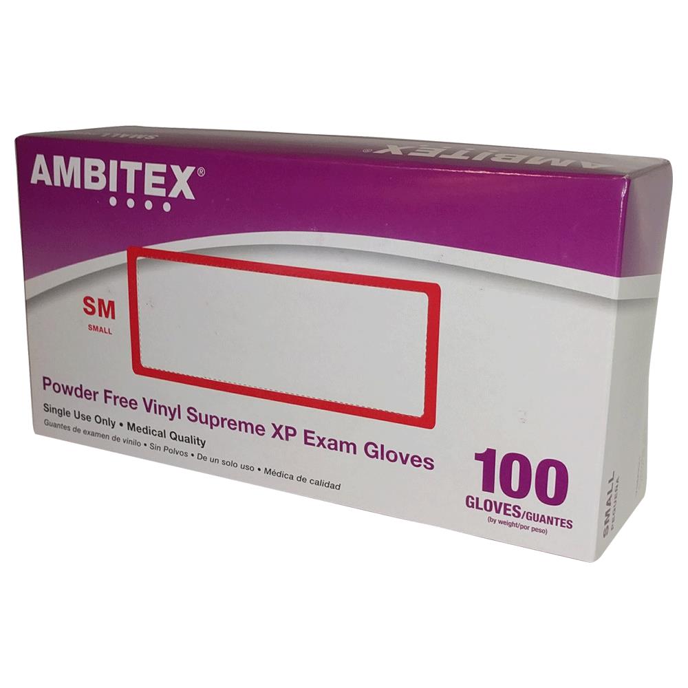 Ambitex Cream Vinyl Exam Glove - Small (100 Count)