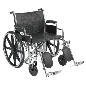 Sentra EC Heavy Duty Wheelchair, Detachable Desk Arms, Elevating Leg Rests, 24"Seat