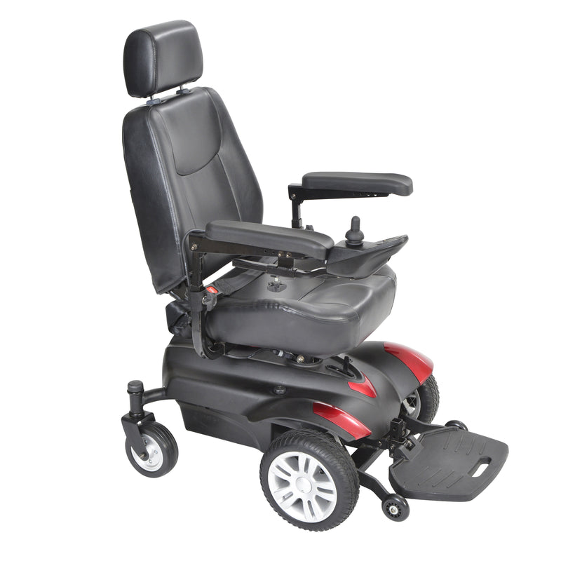 Titan Transportable Front Wheel Power Wheelchair, Full Back Captain's Seat, 16" x 18"