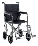 Go Cart Light Weight Steel Transport Wheelchair with Swing Away Footrest, 19" Seat